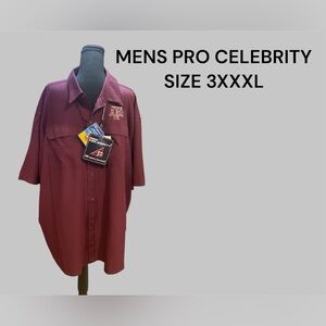 MENS BUTTON UP A&M COLLARED SHIRT SIZE 3XXXL NEW WITH TAGS